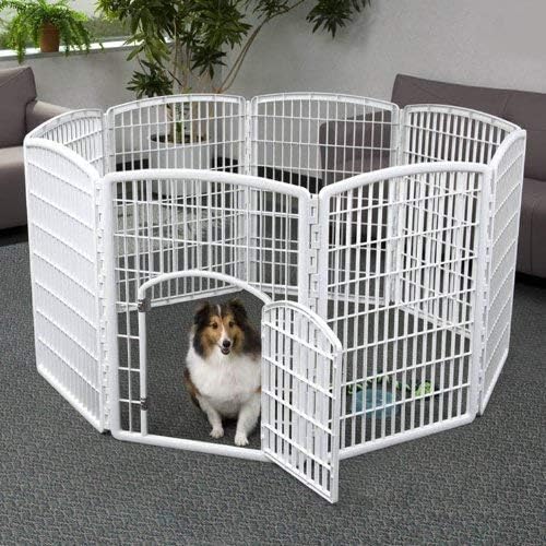IRIS USA Playpen Panels, Extension Set, Gray | Multiple Pets, Add-On Panel Set, Connect Additional, Size Increase Addon, Matches Existing, Increases Space