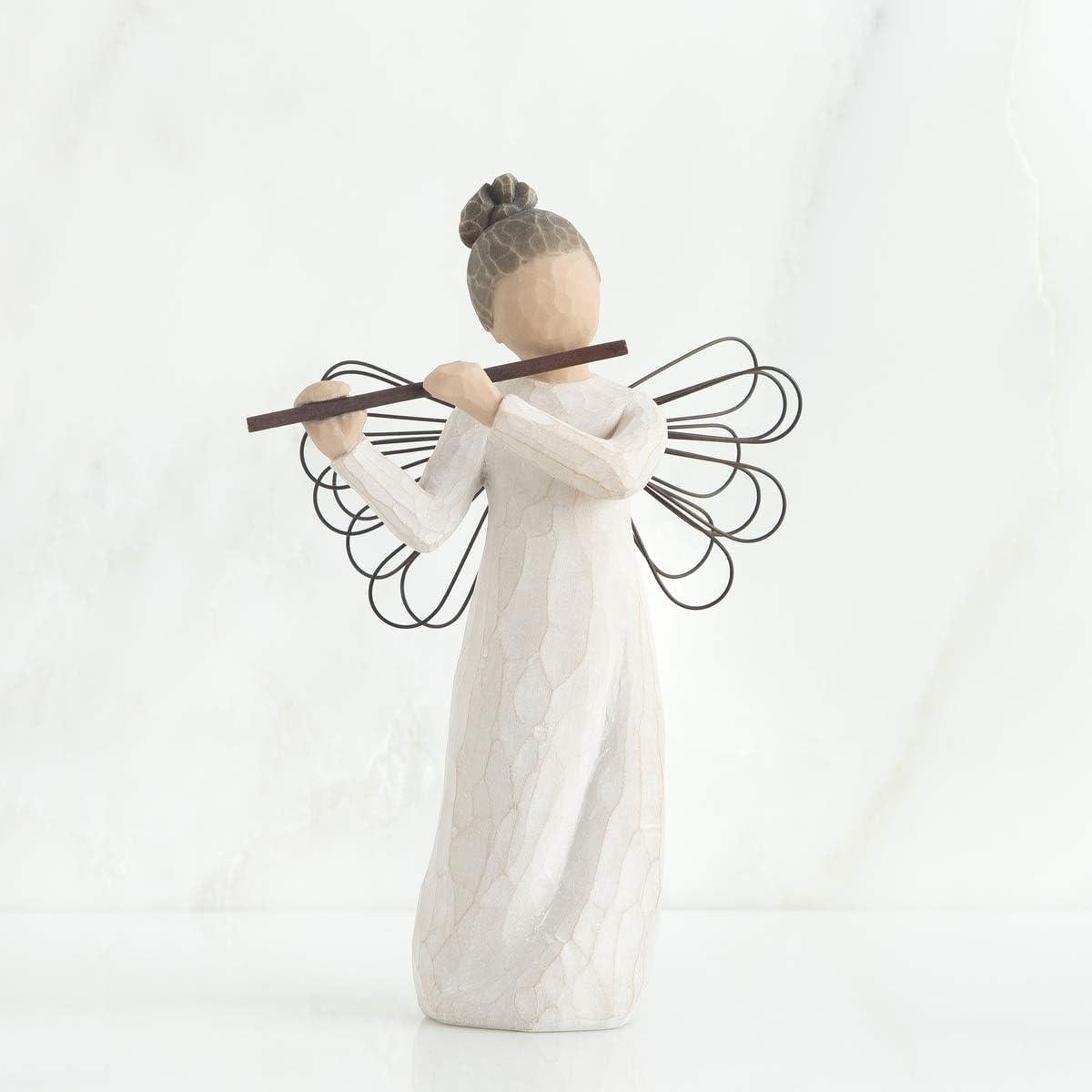 Willow Tree Angel of Harmony Figure, Hand-Painted, Flute, Shelf Decor | Hand-Painted Angel Figurine, Celebrating Friendship
