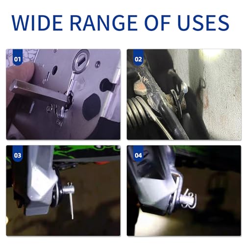 50 Pcs Cotter Pins Assortment Kit R Clips retaining pin | Heavy Duty R Clips Hardware Pins, 5 Sizes Spring Fasteners, Hitch Pin for Trailer Locking