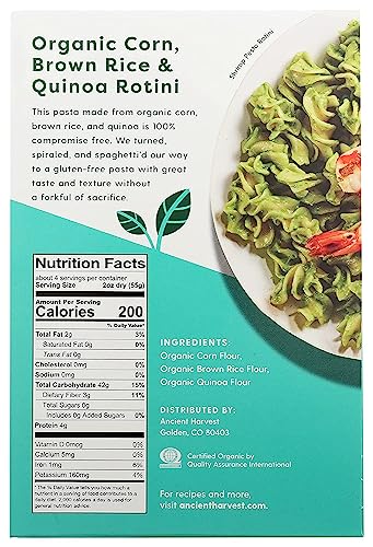 Ancient Harvest Organic Quinoa Pasta, Rotelle, 8 Ounce (Pack of 12)