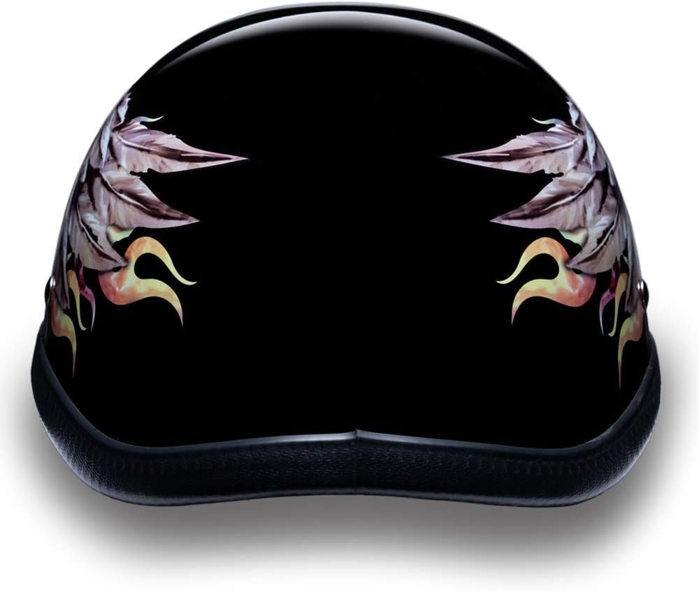 Daytona Helmets Graphics Bicycle Helmets for Men - Novelty Half Helmet with Breathable Liner - Retro Skull Cap – Eagle Headgear with Head Wrap