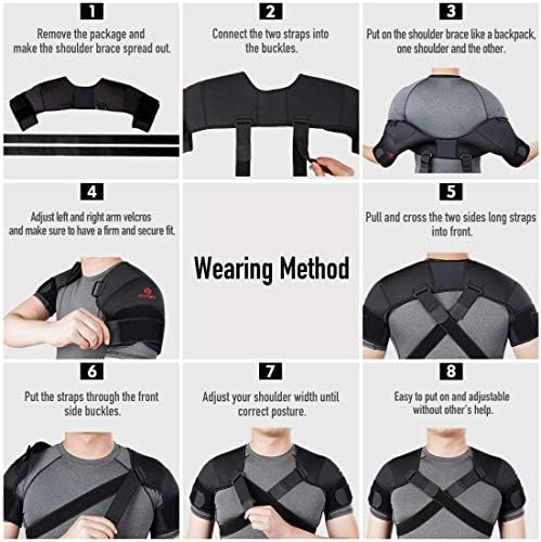 Double Shoulder Support Brace Strap Wrap Neoprene Protector,L