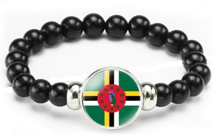 vmcoatdu National Flag Bracelet Elastic Rope Beaded Bracelet Support Your Country Travel Souvenir Gifts for Men Women