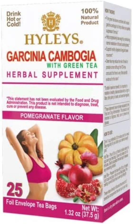 HYLEYS Tea Garcinia Cambogia Green Tea 5 Flavors Assortment - 25 Tea Bags