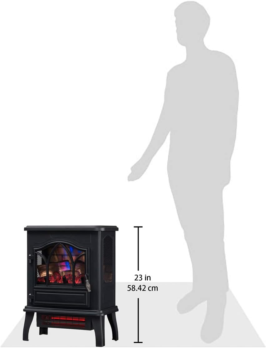 duraflame® 3D Infrared Quartz Electric Fireplace Stove Heater, Black