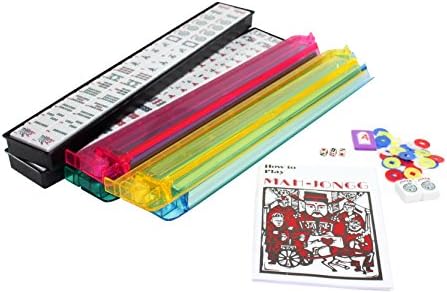 American Mahjong Set with 4 PUSHERS / RACKS COMBO in ALUMINUM CASE (WESTERN Mah jongg 166 Tiles)