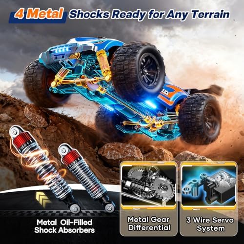 1/16 Brushless Fast RC Cars for Adults - Max 64KM/H Off Road Remote Control Car - High Speed 4X4 All Terrain RC Monster Trucks