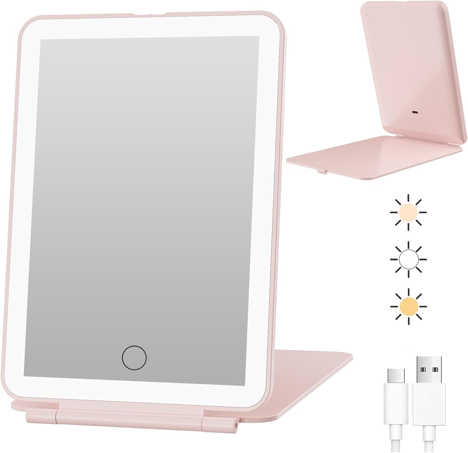 FUNTOUCH Rechargeable Travel Makeup Mirror with 72 Led Lights