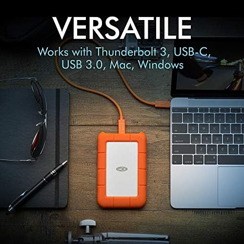 LaCie Rugged USB-C, 4TB, Portable External Hard Drive, Drop, Shock, Dust, Rain Resistant, for Mac & PC (STFR4000800) | Drop, Shock, Dust