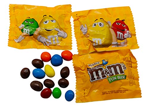 Milk Chocolate Peanut M&Ms Fun Sized Individual Bags - 3LB Resealable Stand Up Bag (approx. 70 pieces) - Bulk Milk Chocolate Bulk Filler Candies