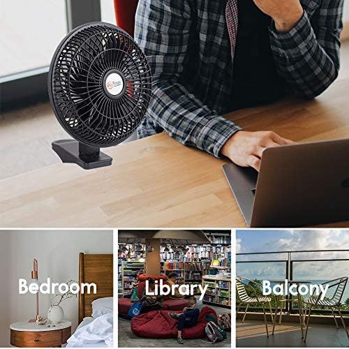 TN TONNY Convertible 6-Inch Desk & Clip on Fan, Two Quiet Speeds, Household Table Clip on Fans AC Personal Desktop Fans with 6 Feet Cord