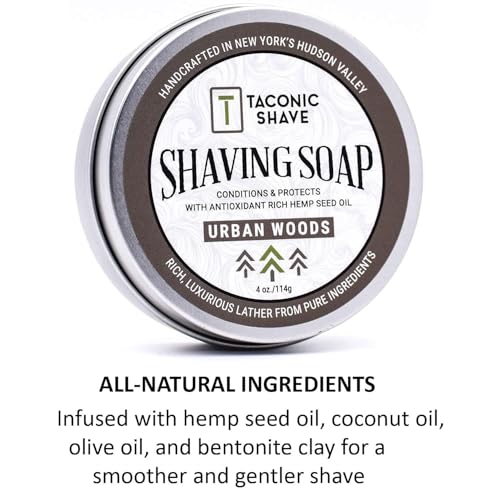 Taconic Lavender Natural Shaving Soap Puck, Rich Lather | Calming lavender aroma pairs with moisturizing natural oils to build rich protective lather for a comfortable wet shave.