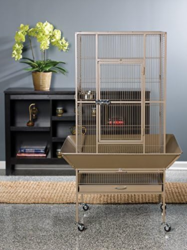 Prevue Pet Products 3352COCO Park Plaza Bird Cage, Coco Brown | Large Brown Steel Bird Cage with Rolling Stand and Perches, Ideal for Cockatiels and Medium Birds