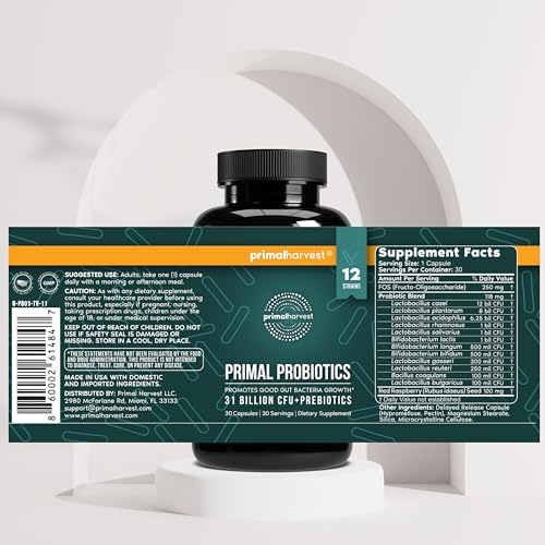 Primal Harvest Probiotic - Daily Supplement, Gluten, Dairy & Soy Free, Vegan