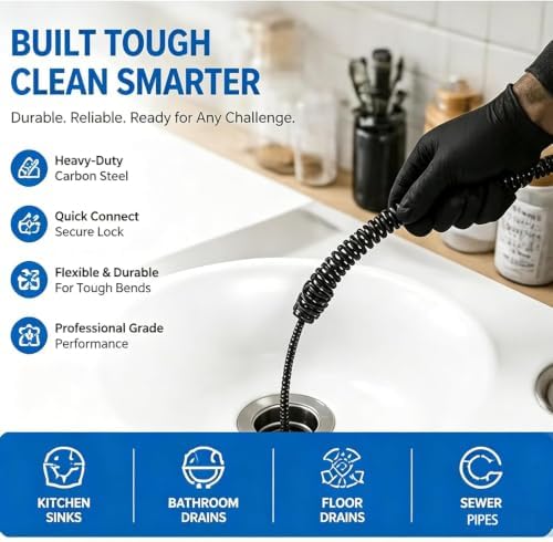 10Pcs Drain Snake Drill Attachment， Drain Auger Cutter Kit, Fit K-400 C-4 C-6 C-7 C-8 C-9 Cleaning Machines