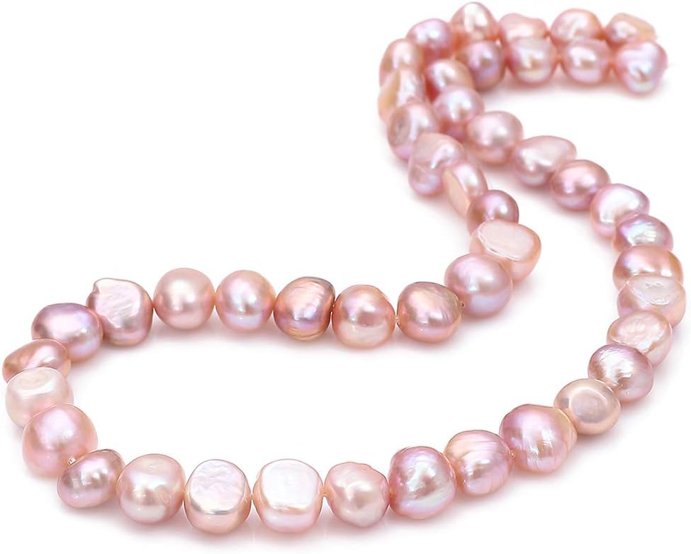 BEADIA Natural Pearl Beads Side Hole 7-8mm Purple Freshwater Cultured Loose Gemstone Beads for DIY Jewelry Making 13.8''/Strand