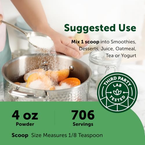 Micro Ingredients Pure Organic Stevia Powder, 8 Ounces, 1418 Serving, Highest Grade Green Leaf Extract Reb-A, Reduced Bitter Aftertaste, 0 Calorie, Natural Sweetener, Sugar Alternative, Keto Friendly