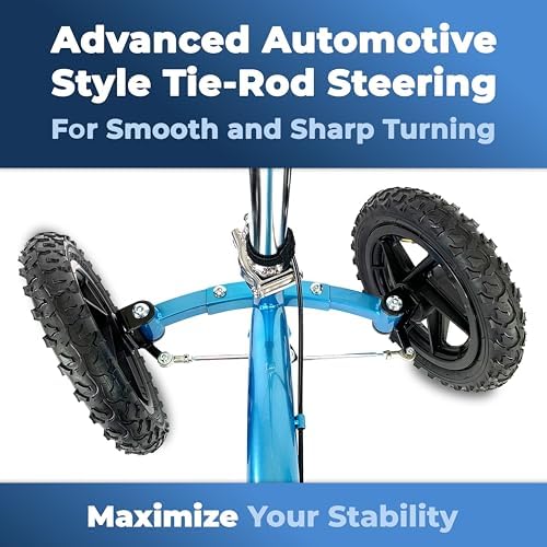 KneeRover Quad All Terrain Knee Scooter for Adults, Metallic Blue