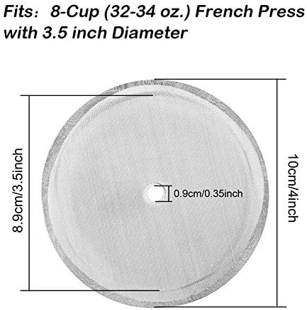 2 Packs French Press Replacement Filters Mesh Screen Perfect for 34 OZ,8 Cup French Press