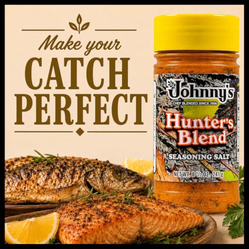 Johnny's - Hunter Seasoning Salt - 8.5 oz | Savory Seasoning Blend, Great For Wild Game, Beef, Poultry, Vegetables, Grilling