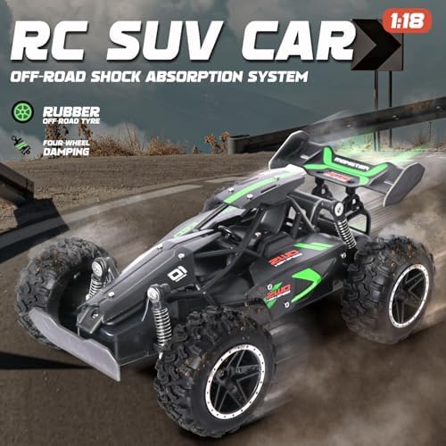 1/18 Scale High Speed RC Cars, 30KM/H 4WD Off-Road Remote Control Trucks for Adults and Kids Boys, All Terrain Truck Toys Gifts