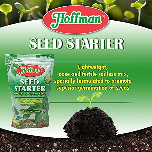 Hoffman INC A H Seed Starter Potting & Planting Mix with Wetting Agent for Moisture Retention, 4qt Bag