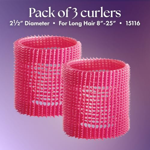 Olivia Garden Jet Set EZ Grip Self-Gripping Curlers - Hair Rollers for Setting or Perming - Style Curls and Waves