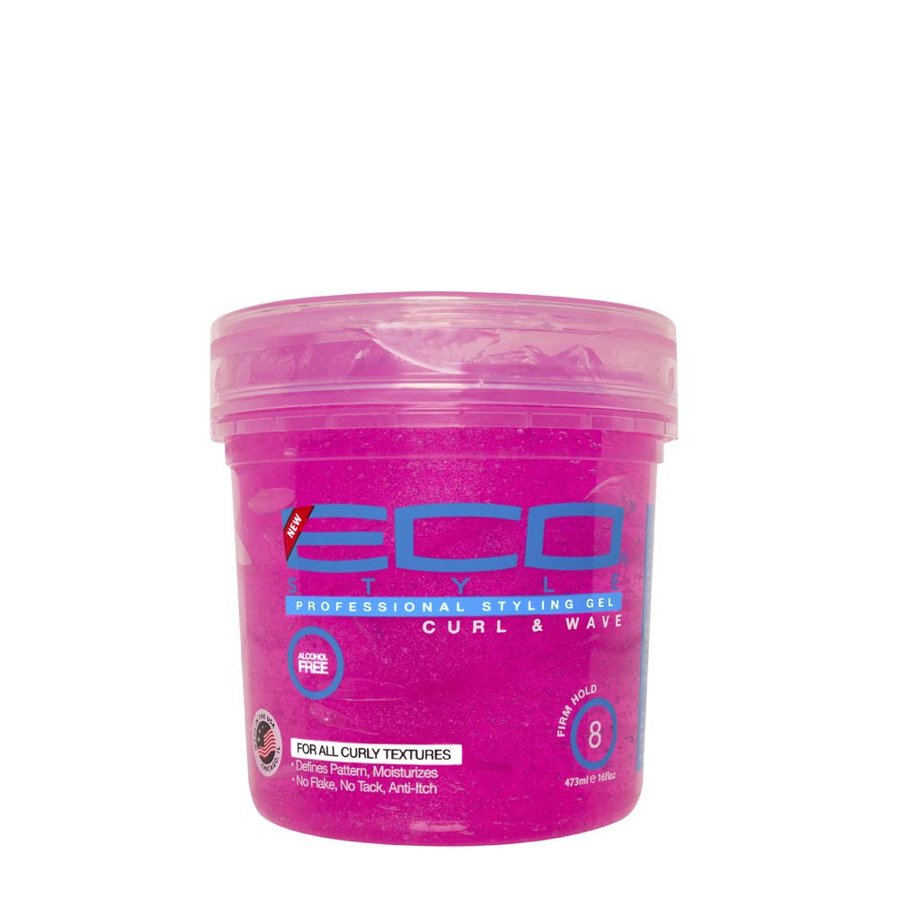 Ecoco Eco Style Hair Gel - Curl And Wave - Anti-Itch, Alcohol-Free Formula - Perfect Hold For Angled Or Tapered Sides - Ideal For Wavy Hair - No Flakes - Not Animal Tested - Moisturizes - 8 Oz
