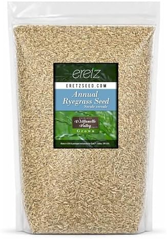 Annual RyeGrass Seed by Eretz - Willamette Valley, Oregon Grown. No fillers, No Weed or Other Crop Seeds (3lb)