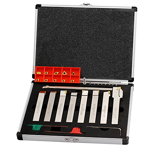 OSCARBIDE 9 pcs 1/2"Shank Nickel Plated Metal Lathe Tool & Boring Bar Set
