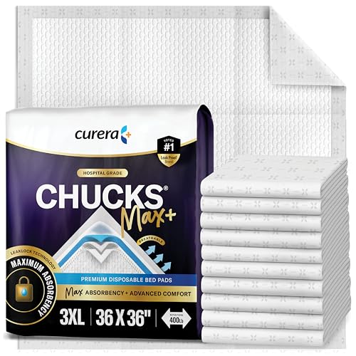 Chucks® MAX+ Hospital Bed Pads Disposable Adult 36 x 36 Incontinence Pads - XXX-Large Pee Pads for Elderly Adults. Extra Heavy Duty Absorbency