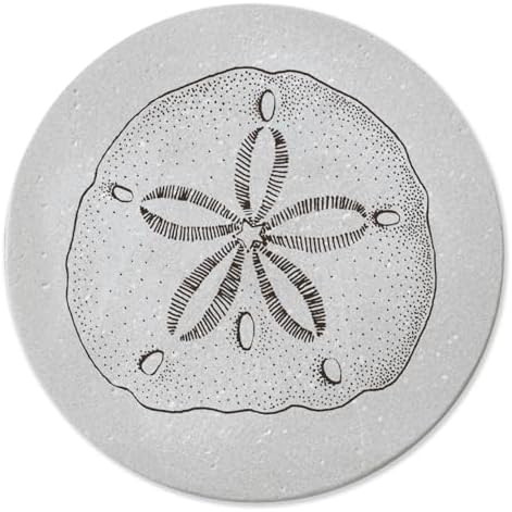 Thirstystone Sand Dollar Round Stone Coaster 4 Pack | Manufactured in the USA Decorative, Easily Wipes Clean