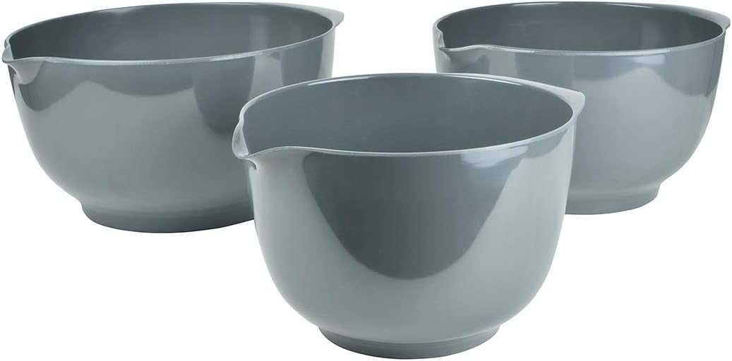 Hutzler Melamine Mixing Bowl Set: 2, 3 and 4 Liters, White (3234WH)