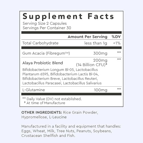 Alaya Naturals Advanced Synbiotic - Probiotic + Prebiotic - 14 Billion CFU Delayed Release Probiotic Supplement with Prebiotics from Sunfiber®