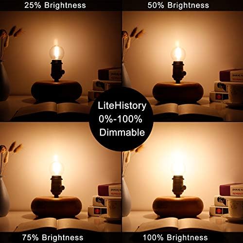 Litehistory e12 led bulb dimmable g16.5 Light Bulb 4W Equal 40 Watt 400lm AC120V e12 Candelabra Bulb 40 Watt for Chandeliers,Ceiling Fan,Vanity Warm White 2700K Globe candelabra Light Bulb 6Pack