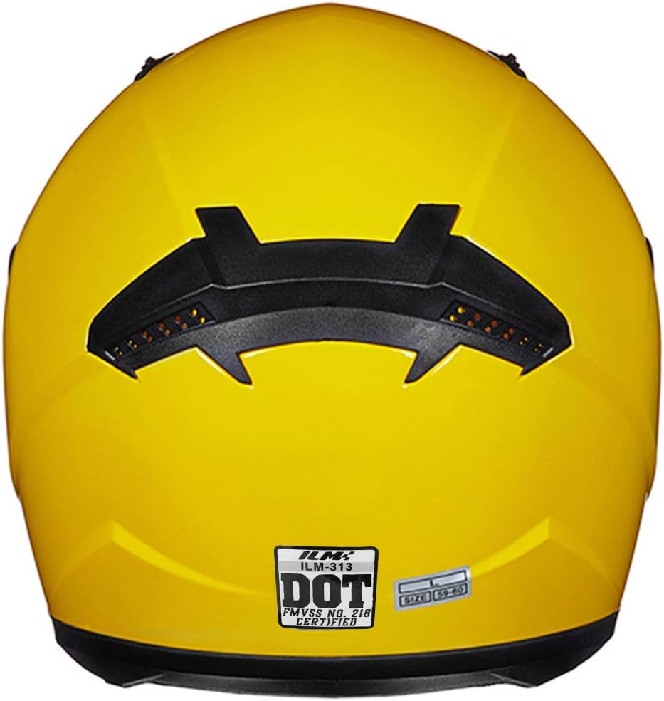 ILM Full Face Motorcycle Street Bike Helmet with Removable Winter Neck Scarf + 2 Visors DOT Model ILM-313