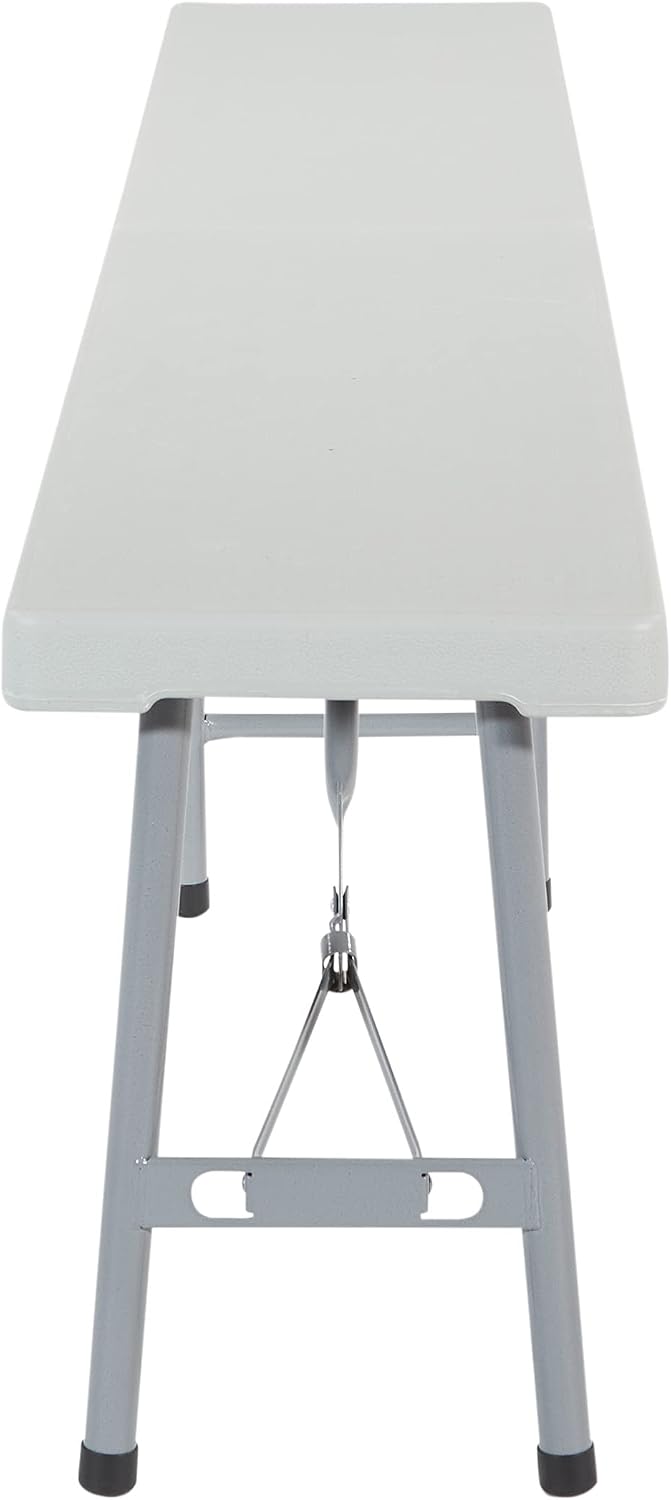 Office Star Resin Furniture for Indoor or Outdoor Use, Single, Fold in Half 6 Foot Bench