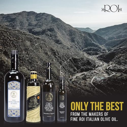 ROI Italian Extra Virgin Olive Oil - Made from Ligurian Taggiasca Olives - Polyphenol Rich EVOO - DOP Certified - Fresh Cold Pressed in Italy - Low