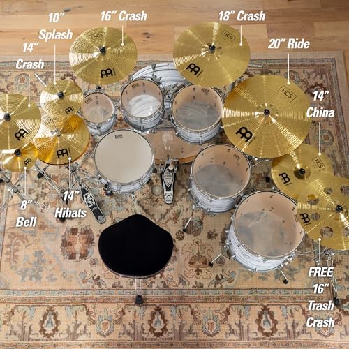 Meinl Cymbals HCS Box Set Cymbals for Drums — MADE IN GERMANY | Hihats, Ride, Crashes, Trash Crash, China, Splash, Bell — Durable Brass Alloy