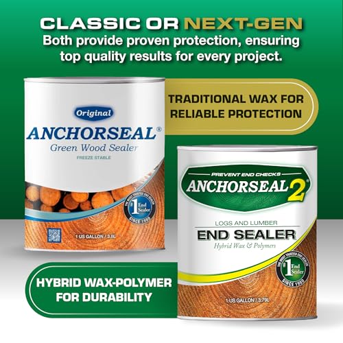 ANCHORSEAL 2 Log and Lumber End Grain Sealer, Prevents Checking, 1 Quart | Prevents up to 90% of end-checks, Green wood sealer, For turning blanks & bowls