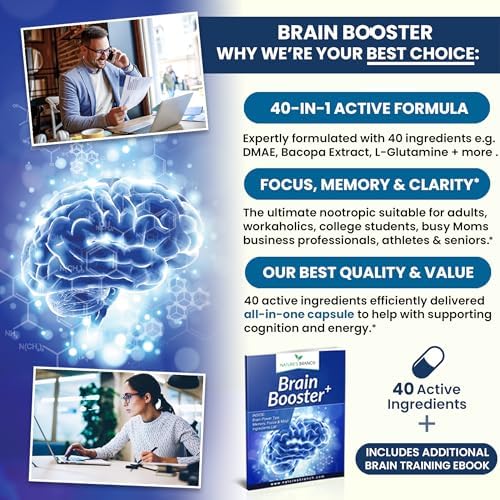 40-in-1 Brain Booster Supplement for Focus, Memory, Clarity
