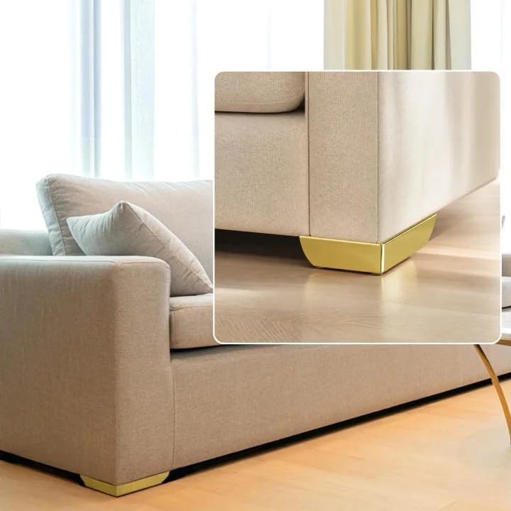 Bitray Metal Sofa Leg 2 Inch Height L Shape Furniture Leg Gold Sofa Legs Table Cabinet Cupboard Couch Leg Furniture Feet Replacement - 4pcs