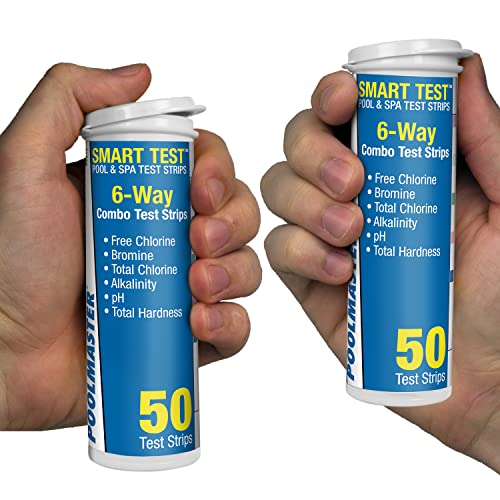 Poolmaster 22212 Smart Test 6-Way Swimming Pool and Spa Water Chemistry Test Strips, 50 count,White