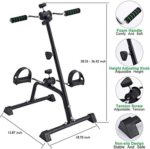 Pedal Exerciser Bike Hand Arm Leg and Knee Peddler Adjustable Fitness Equipment for Seniors, Elderly Home Pedal Exercise Bike for Total Body