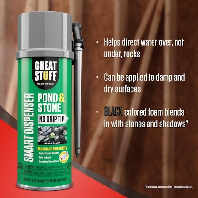 Great Stuff 99112849 Smart Dispenser Pond & Stone, 12 oz, Black