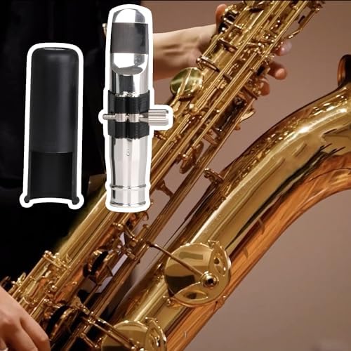 Yibuy Jazz Tenor Saxophone Mouthpiece Set Silver 6# Saxophone Replacement Parts