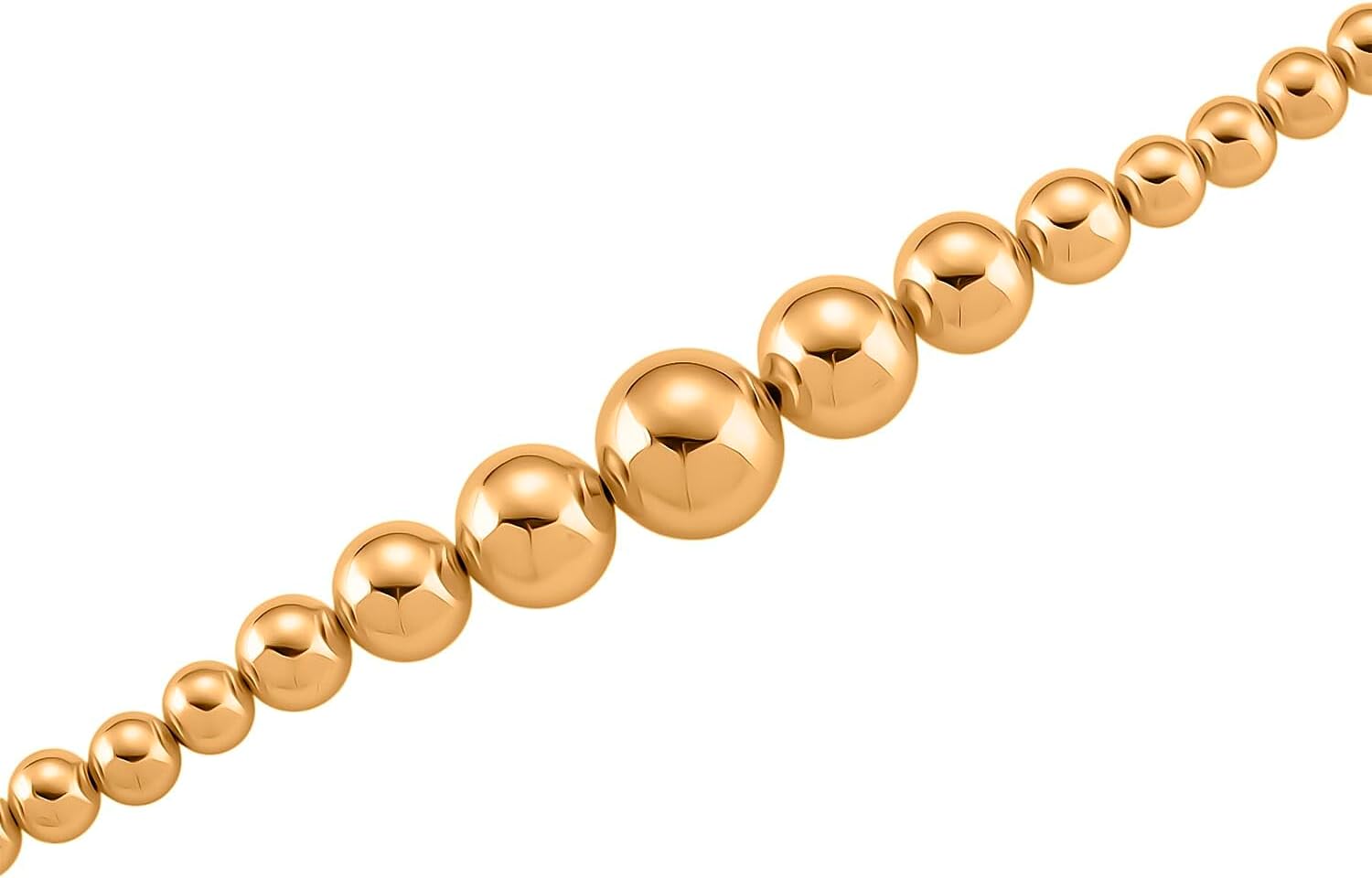 Round Shape Beaded Chain Necklace in Goldtone 20-22 Inches