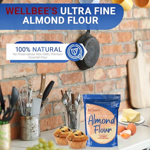 Wellbee's Almond Flour, Extra Fine, Gluten Free, Blanched, Low Carb, All Purpose, 5 lbs