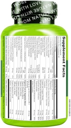 NATURELO Multivitamin for Men - One Daily, 60 Vegetarian Capsules | Vitamins, minerals & organic whole foods, non-GMO