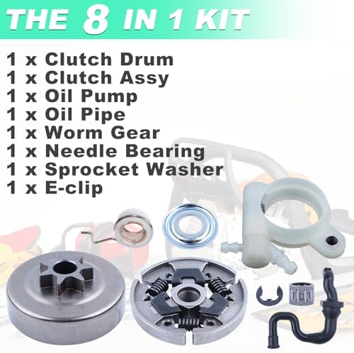 Adefol 325 7T Sprocket Clutch Drum Oil Pump Kit for Stihl MS251 MS231 MS231C MS251C Chainsaw